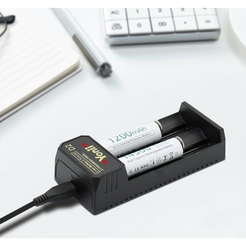 LED battery charger for 18650 2 slots charger with led display for lithium 14500 18500 18650 21700 22700 18700 battery 3.7V