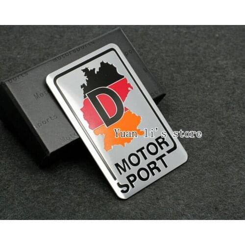 1X Car Aluminum 3D Germany Flag MOTOR SPORT Emblem Badge stick Auto Sport Decals Sticker Car Styling
