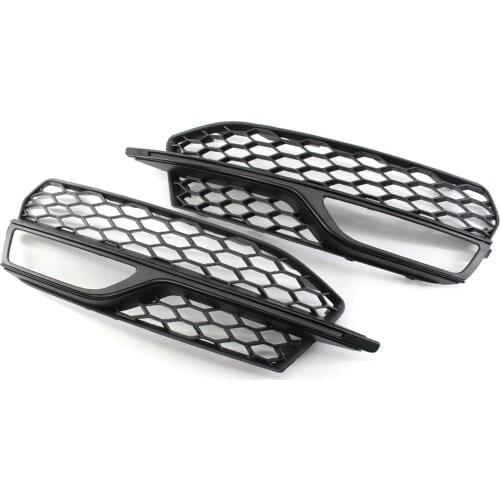 2x Black Front Fog Light Grilles for Audi A3 S3 13-17, Lightweight