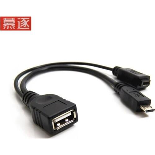 2 In 1 OTG Micro USB Host Power Y Splitter USB Adapter auf Micro 5 Pin Männlich Weiblich Cabl