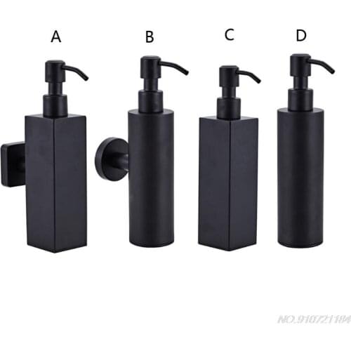 200ml Wall Mounted Bathroom Shower Soap and Lotion Dispenser Bottle Pump Stainless Steel Tower Shampoo Dispenser Black J27 21