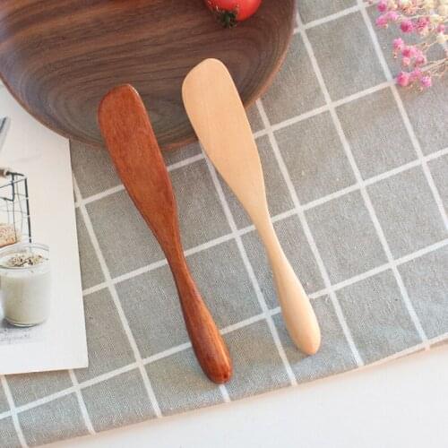 300Pcs/Lot Knife Style Wooden Mask Japan Butter Knife Marmalade Knife Dinner Knives Tabeware with Thick Handle High Quality