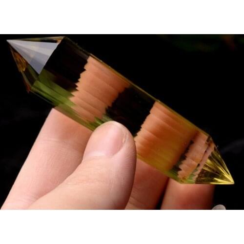 49.5g 24 sided VOGEL Style Natural citrine QUARTZ CRYSTAL DT wand POINT