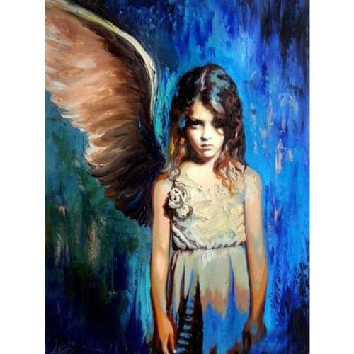 5D Diamond Embroidery Single Wing Angels DIY Diamond Painting Cross Stitch Flower Diamond Mosaic Rhinestones Art Home Decor Gift