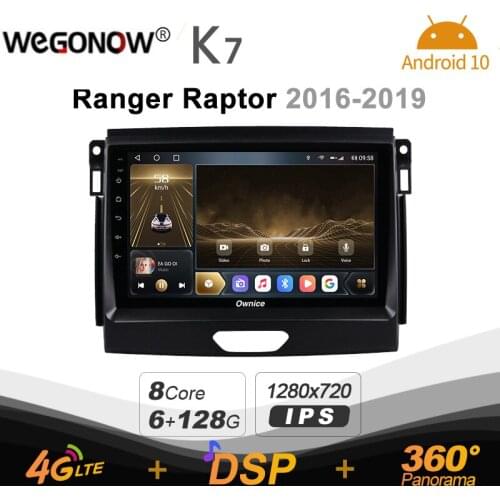 Ownice K7 Android 10 Car Radio Stereo for Ford Ranger Raptor 2016 - 2019 Support Front camera 4G LTE 360 2din Auto Audio 6G+128G