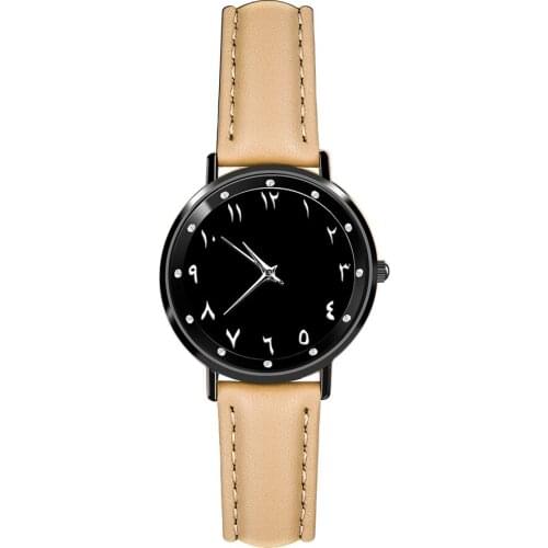 Watches Women Reloj Hombre Numeros arabe. Genuine Leather Watch Band. Japanese Quartz Watch Movement