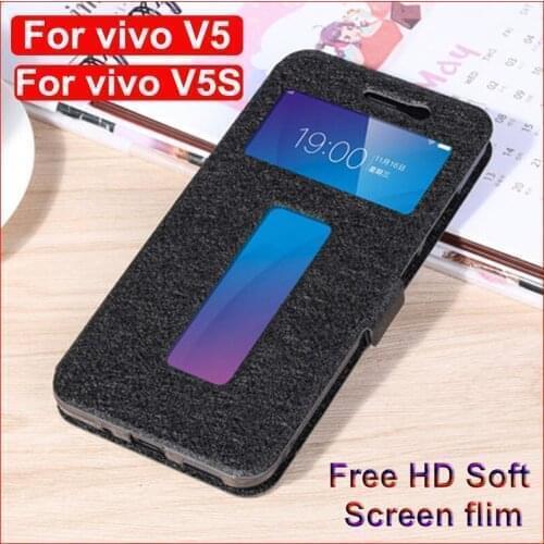 For vivo V11i case 6.3" Open window bumper PU leather back cover For vivo V11i v11 i flip Cases vivoV11i phone shell