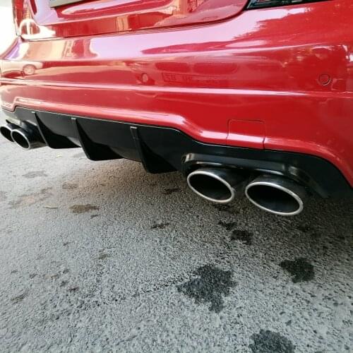 For Benz C Series W204 2011 - 2014 C / S Diffuser AMG St Right Left Double Outlet Piano Black Painted Vacuum Plastic