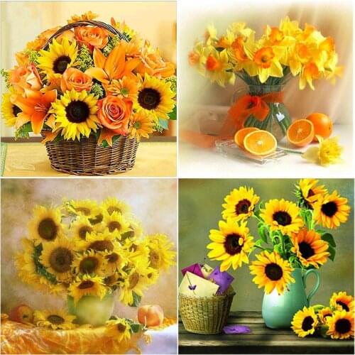 DIY 5D Diamond Painting Flower Diamond Embroidery Mosaic Landscape Basket Cross Stitch Full Round Rhinestone Sale Home Decor