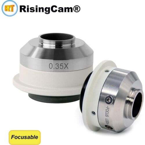 Focusable 0.35X microscope camera C mount adapter for Nikon trinocular microscope