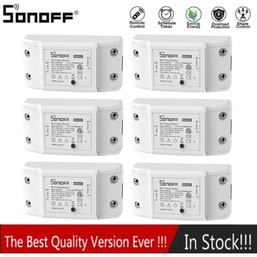 Sonoff Basic 220V WiFi Switch Wireless Remote Smart Switch Module / Light DIY Timer Work With Alexa Google Smart Home Ewelink