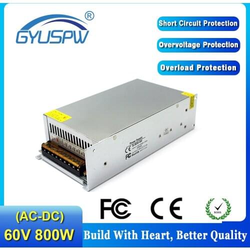 DC Power Supply 60V 13.3A 800w Led Driver Transformer 220V 110V AC to DC60V switch Power Adapter SMPS for Stepper Motor CNC CCTV