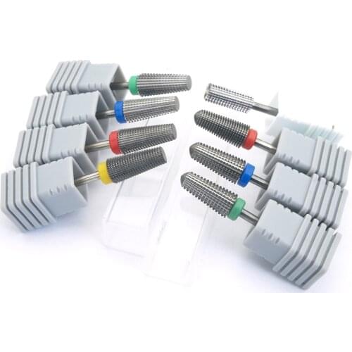 4 in 1 Tapered Safety Carbide Nail Drill Bits With Cut Drills Carbide Milling Cutter For Manicure Remove Gel Nails Accessories