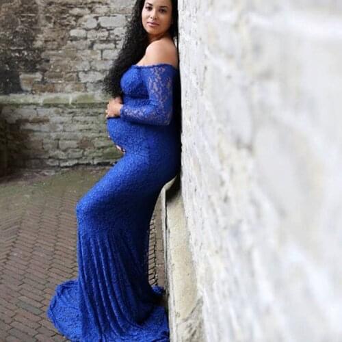 Shoulderless Lace Maternity Dress For photo shoot pregnancy dress vestidos pregnant maternity dress vestido embarazada Sleeveles