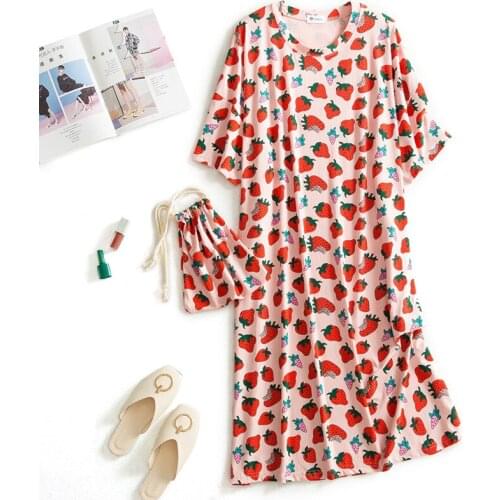 Sweet Princess Nightgown Cute Cotton Long Robe Dress Loose Lingerie Nightwear Sleepwear Oversize Sleep Shirt Ladies Nighty Gown