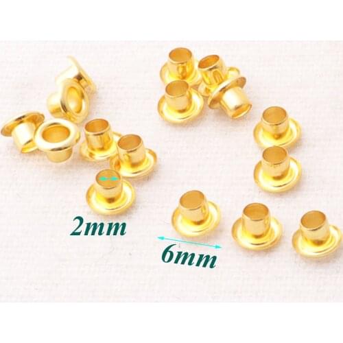 100-200 PCS MINI Gold Eyelets Bag strap Leather Bag Supply Great for Clothes Leather Canvas Bag Rivet Studs-1/16"(2mm )