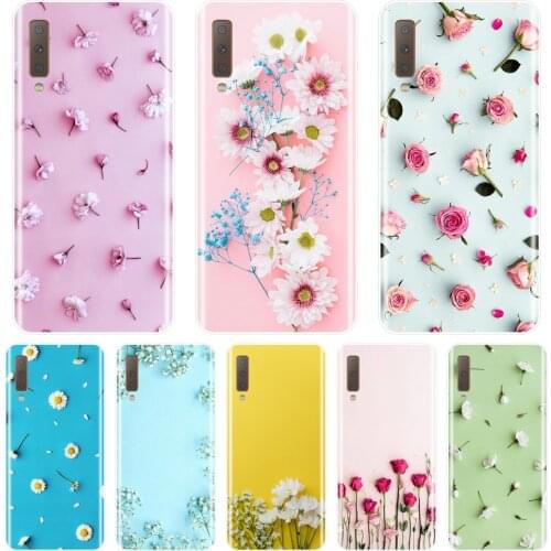 TPU Rose Flower Back Cover For Samsung Galaxy A6 A7 A8 2018 A3 A5 2016 2017 Soft Silicone Phone Case For Samsung A6 A8 Plus 2018