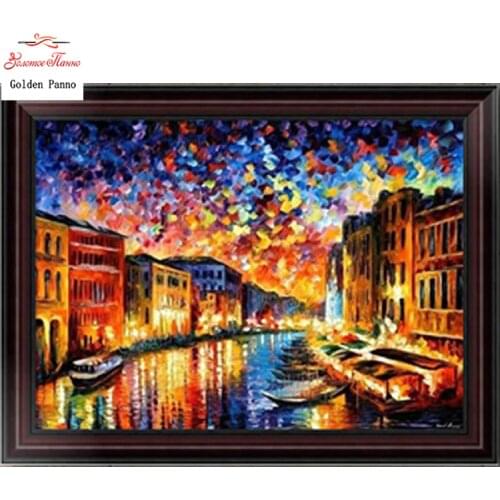 Golden Panno,Needlework,Embroidery,DIY Landscape Painting,Cross stitch,kits,11ct Venice home Cross-stitch,Sets For Embroidery