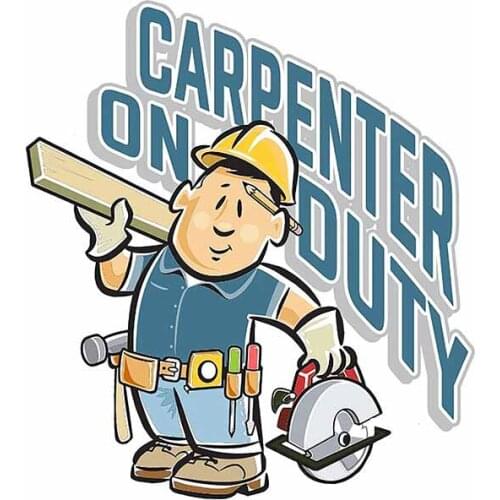 Carpenter on Duty RV Car Stickers Windshield Bumper Anime KK Vinyl Cover Waterproof Bumper Personality VAN Motorcycle Decals