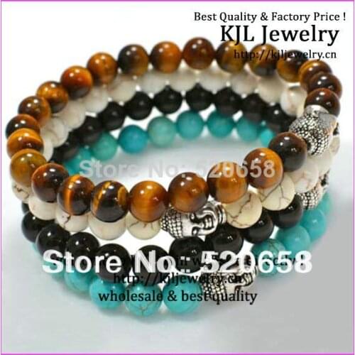 NEW style ! Fashion Classical buddha bracelet Top black Onyx Tiger Eye beads stretch men charm Bracelet