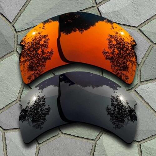 Grey Black&Red Orange Sunglasses Polarized Replacement Lenses for Oakley Flak 2.0 XL