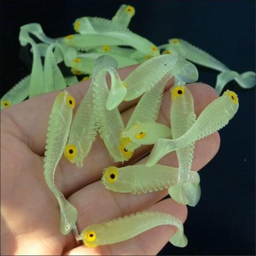 5PCS/Bag Fishing Soft Bait 50mm Wobbler Artificial Bait Shrimp odor With salt Rubber Bass Fishing Lure Crankbait Swimbait Lures