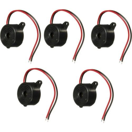 Arrival Durable 3-24V Piezo Electronic Buzzer Alarm 95DB Continuous Sound Beeper For Arduino Car Van (Pack of 5)
