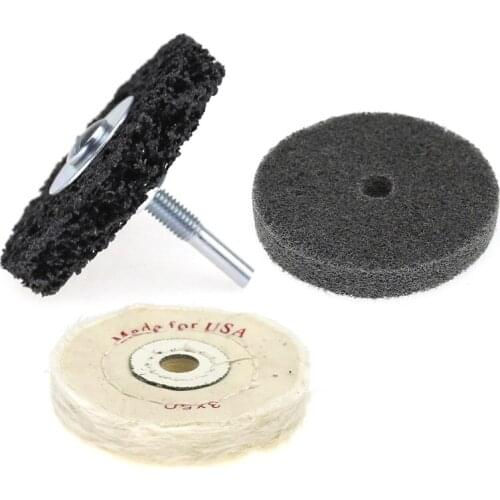 Drill Polishing Grinding Wheels 4 in 1 set 3"/75mm for Metal Finish