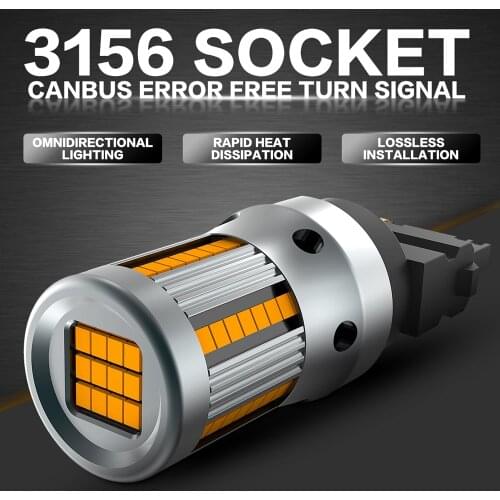 2x 66W 1500 Lumens High Power 1156 BA15S P21W LED Bulb T20 7440 T25 3156 54smd LED For Kia Rio 3 4 Sportage R Ceed K2 K5 KX5 K3