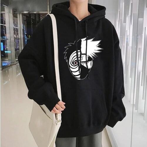 Japanese Anime Uchiha Belt Soil Kakashi Harajuku Printed Hoodie Sweatshirt Men Streetwear Fashion Casual Pullover Winter Hoodies