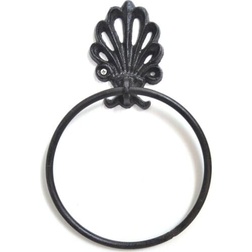 Vintage Toilet Paper Holder Hanging Retro Wrought Toilet Roll Holder Hook Storage Rack Toilet Black Bathroom Accessories