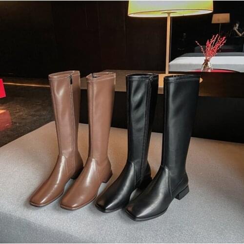 2020 Women boots knee high boots women Casual Boots shoes Genuine Leather shoes Best-selling style