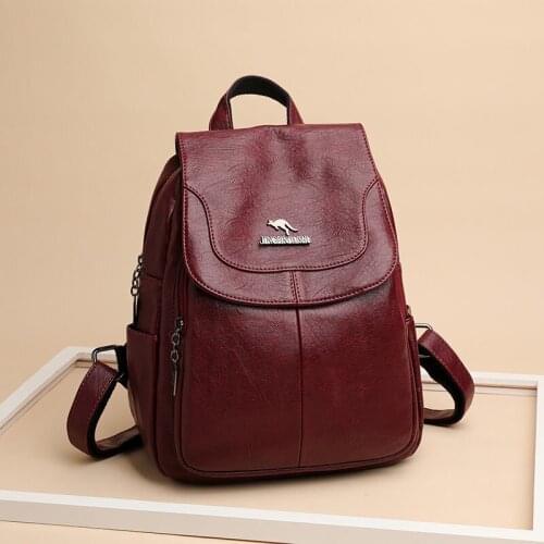 Women Backpack Large Capacity Girl Shoulder Bag Leather Womens Handbag Casual Schoolbag Black Sling Bag Ladies Shopping Bags