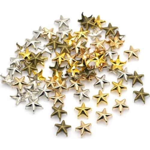 100Pcs Star Punk Nailhead Rivets Spikes Leathercraft Clothes Shoes Bags Decoration Clothing Handbag Craft DIY Decor Accessories
