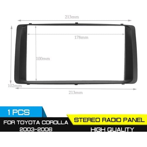 2 Din Car Stereo Radio Audio Dashboard DVD CD Fascia for Toyota Corolla 2003 2004 2005 2006 Plate Panel Frame Replacement