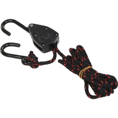 2PCS Pulley Ratchets Kayak And Canoe Boat Bow And Stern Rope Lock Tie Down Strap 1/8 Inch Heavy Duty Adjustable Rope Hanger 68KG