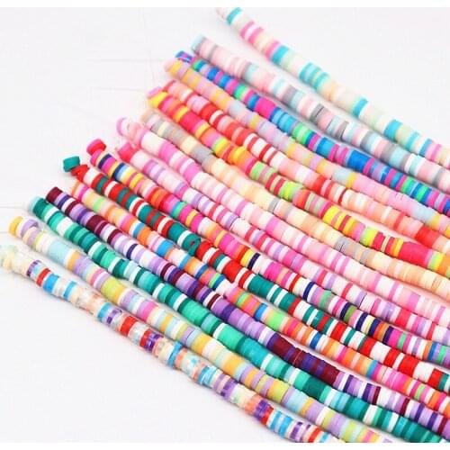 4mm 6mm 16inch Round Slice Clay Beads Spacer Beads Polymer Clay Beads For Jewelry Making DIY Handmade Accessories