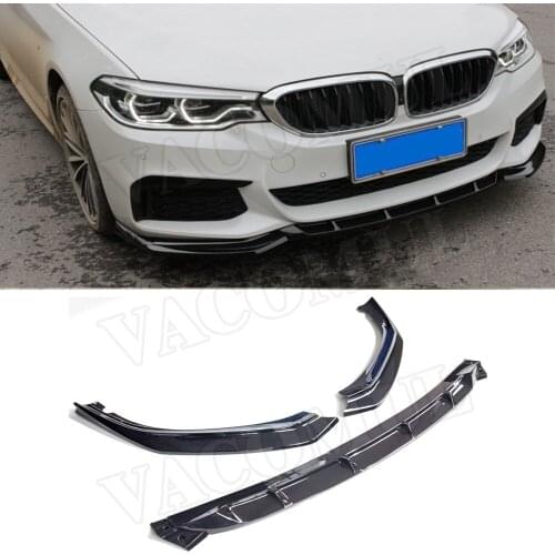 ABS 3Pcs / Set Front Bumper Lip Splitters for BMW 5 Series G30 G31 G38 540i M Sport 2017-2019 Body Kit Spoiler