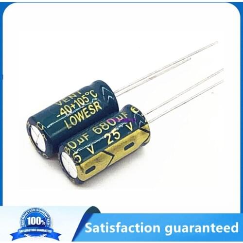 10pcs/lot Q01 25V 680UF Low ESR/Impedance high frequency aluminum electrolytic capacitor size 8*16 680UF25V 20