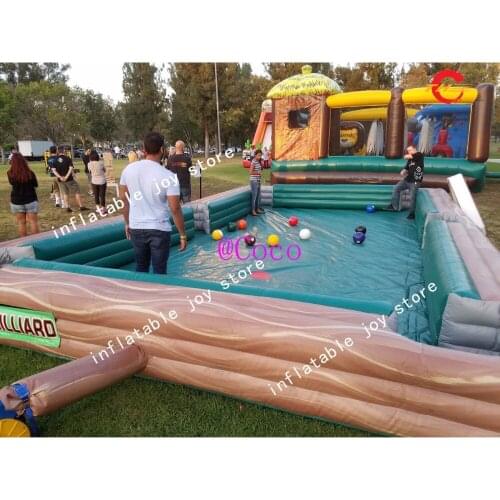 Free air ship to door,inflatable snooker table ball game for adults, inflatable field for snooker soccer carnival game