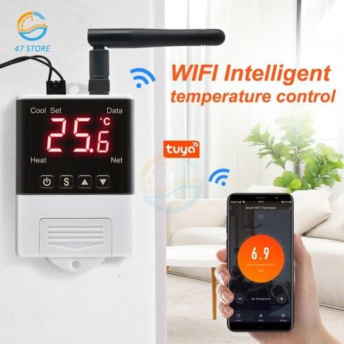 AC 110V 220V DTC2201 Wireless WiFi Temperature Controller Thermostat DS18B20 Sensor Digital Display APP Control for Smart Home