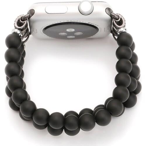 Handmade Buddha beads Jewelry Bracelet Band For Apple Watch 38mm 42mm 40mm 44mm Band iWatch Strap Series 1 2 3 4 5 Wristband