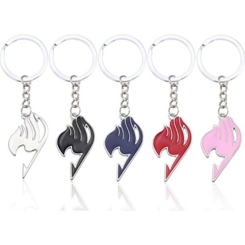 Cartoon Anime Fairy Tail Keychain Hollow Unisex Keychain Keychain Holder Naz and Lucy Cosplay Jewelry Straight-down Chaveiros