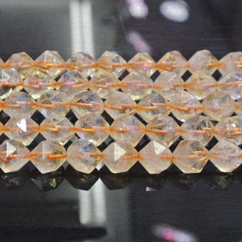 6-12mm Round Faceted Yellow Citrines Beads For Jewelry Making Beads Natural Needlework Beads 15''/Strand DIY Beads Bracelets
