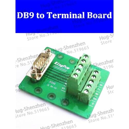 Hot sale 180 degree DB9 to Terminal DB9 Male Adapter Connector Signals Terminal Module 10pcs