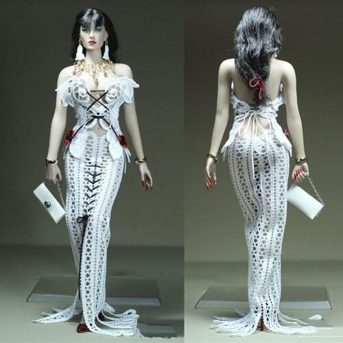 Custom Made 1/6 Scale Sexy Female Soldier Clothing Smoke Tail Skirt Dress Accessory Model for 12 inch Action Figure Body