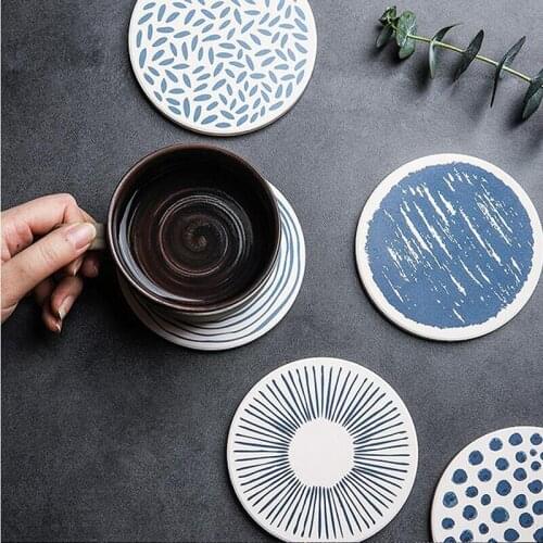 Kitchen Coaster Table Mat Insulation Pad Natural Round Design Placemats Non Slip Pot Holder Cup Coasters Kitchen Accessories