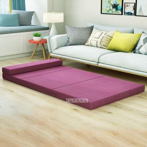 80/90*200cm Foldable Mattress Single Lazy Sofa 5CM Thick Soft Sponge Folding Bed Modern Moisture-proof Pad Nap Sleeping Mat