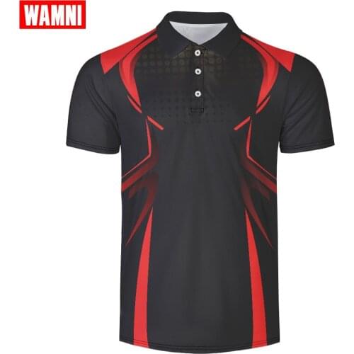 WAMNI Brand Business 3D Polo Shirt Casual Turn-down Collar Tennis Shirt Male Harajuku Sport High Quality Button Polo Tracksuit