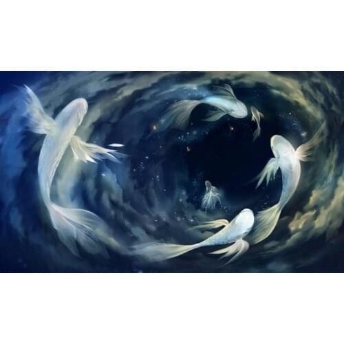 Beautiful and wonderful non-existent creature 5D DIY Poured Glue Diamond Painting Kits Scalloped Edge Wall Art Decoration Gift